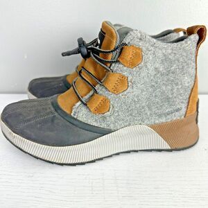 SOREL Womens Grey/Brown Out N About III Classic Bootie Size Women’s 5
